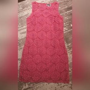 Mudpie embroidered fushia dress xs